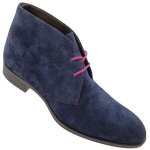 Donald J. Pliner Italy Navy Blue Suede Dress Chukka Boots Mens 8.5M Ankle Shoes